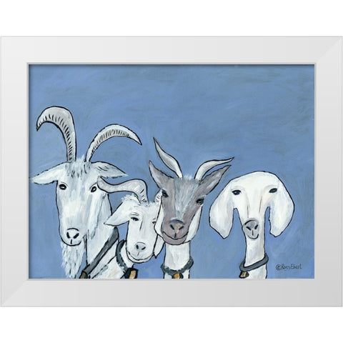 Goats White Modern Wood Framed Art Print by Ebert, Roey