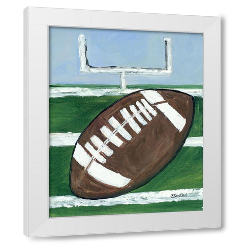 Football White Modern Wood Framed Art Print by Ebert, Roey