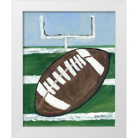 Football White Modern Wood Framed Art Print by Ebert, Roey