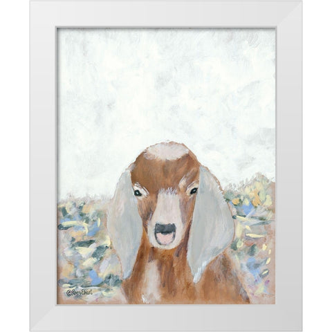 Goat Selfie White Modern Wood Framed Art Print by Ebert, Roey