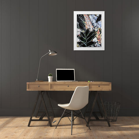 Dark Palms I White Modern Wood Framed Art Print by Ebert, Roey