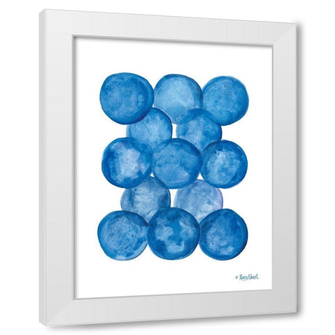 Aegean Blue Abstract III White Modern Wood Framed Art Print by Ebert, Roey