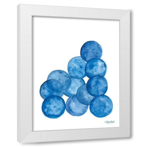 Aegean Blue Abstract IV White Modern Wood Framed Art Print by Ebert, Roey