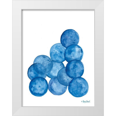 Aegean Blue Abstract IV White Modern Wood Framed Art Print by Ebert, Roey
