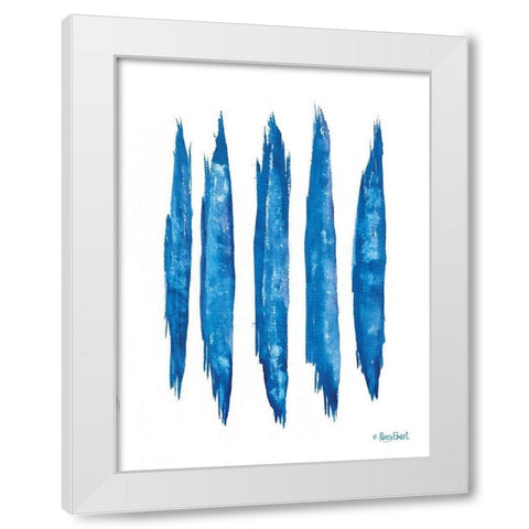 Aegean Blue Abstract V White Modern Wood Framed Art Print by Ebert, Roey