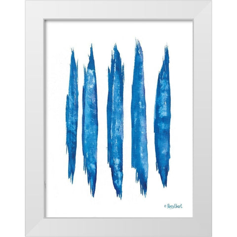 Aegean Blue Abstract V White Modern Wood Framed Art Print by Ebert, Roey