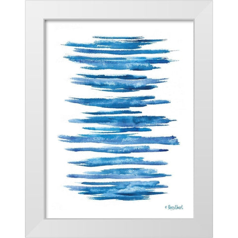 Aegean Blue Abstract VI White Modern Wood Framed Art Print by Ebert, Roey