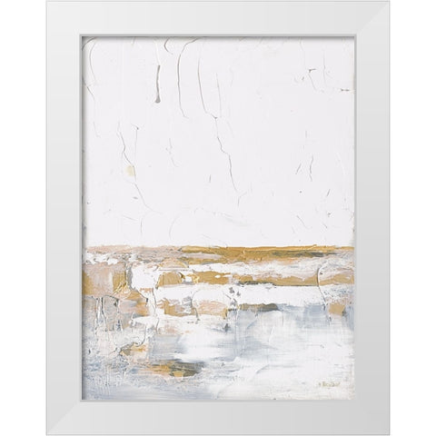 Golden Dreams White Modern Wood Framed Art Print by Ebert, Roey