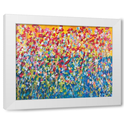 Happiness White Modern Wood Framed Art Print by Ebert, Roey