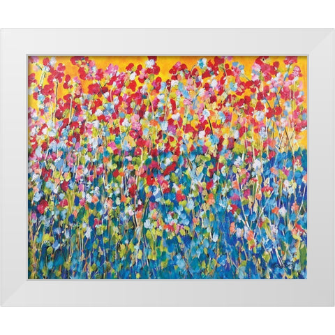 Happiness White Modern Wood Framed Art Print by Ebert, Roey