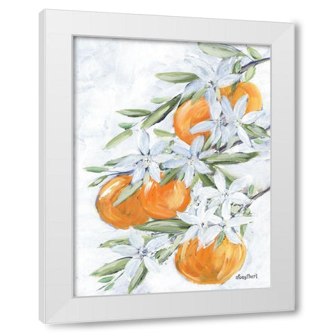 Orange Blossoms White Modern Wood Framed Art Print by Ebert, Roey