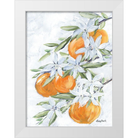 Orange Blossoms White Modern Wood Framed Art Print by Ebert, Roey