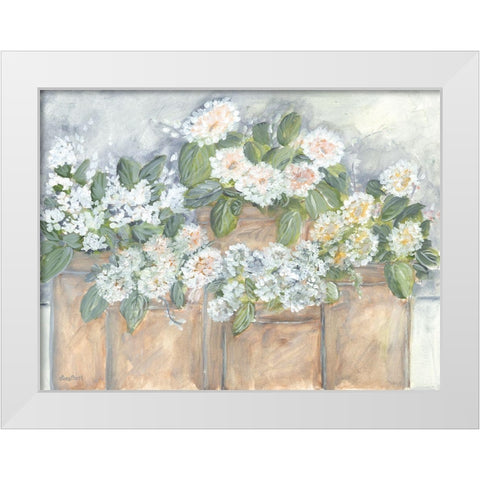 Windowsill Blooms White Modern Wood Framed Art Print by Ebert, Roey
