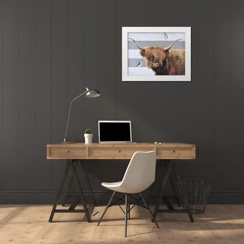 Thistles White Modern Wood Framed Art Print by Redman, Suzi