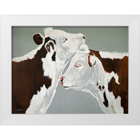 April and August White Modern Wood Framed Art Print by Redman, Suzi