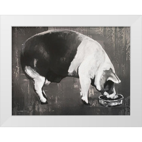 This Little Piggy  White Modern Wood Framed Art Print by Redman, Suzi