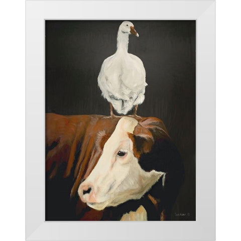 Twos Company White Modern Wood Framed Art Print by Redman, Suzi