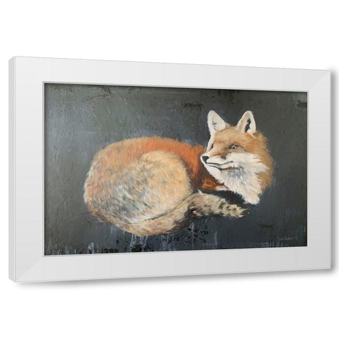 Starry, Starry Night Fox White Modern Wood Framed Art Print by Redman, Suzi