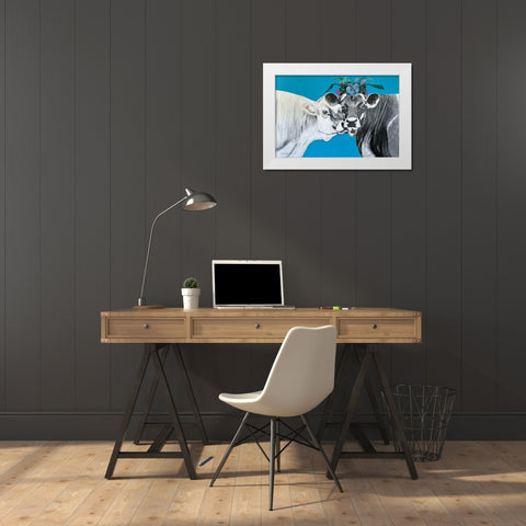 Queenie    White Modern Wood Framed Art Print by Redman, Suzi