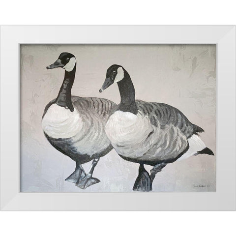 Ducks    White Modern Wood Framed Art Print by Redman, Suzi