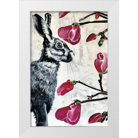 Magnolia White Modern Wood Framed Art Print by Redman, Suzi