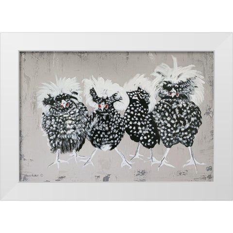 Polish Chickens White Modern Wood Framed Art Print by Redman, Suzi