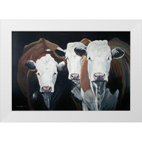 Hereford Gathering    White Modern Wood Framed Art Print by Redman, Suzi