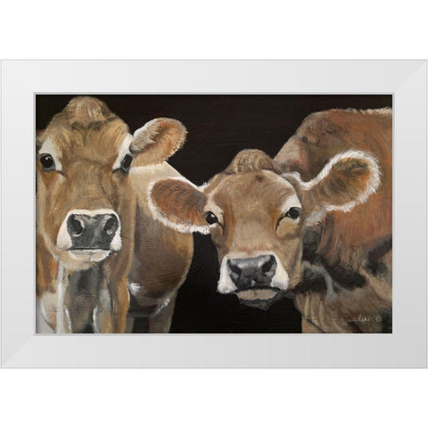 Hello There Cows White Modern Wood Framed Art Print by Redman, Suzi