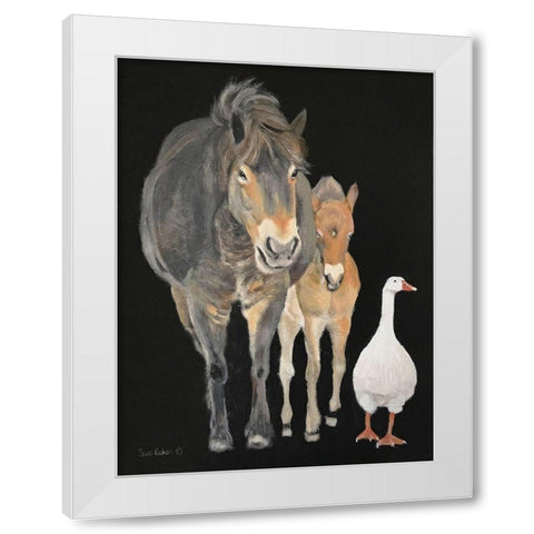 Farmyard Trio White Modern Wood Framed Art Print by Redman, Suzi