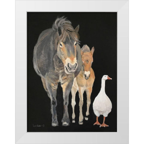 Farmyard Trio White Modern Wood Framed Art Print by Redman, Suzi