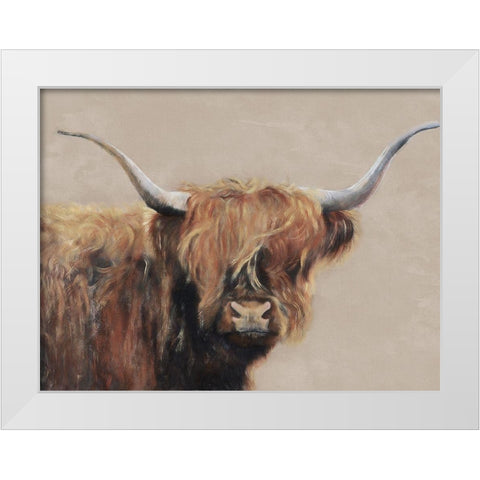 Highland Cow White Modern Wood Framed Art Print by Redman, Suzi