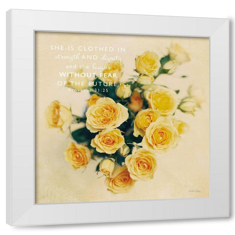 She is Clothed in Strength White Modern Wood Framed Art Print by Rigsby, Jennifer