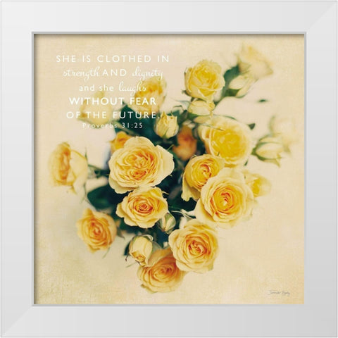 She is Clothed in Strength White Modern Wood Framed Art Print by Rigsby, Jennifer