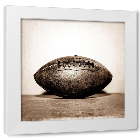 Vintage Football White Modern Wood Framed Art Print by Rigsby, Jennifer