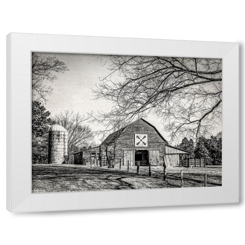 At Home in the Barn White Modern Wood Framed Art Print by Rigsby, Jennifer
