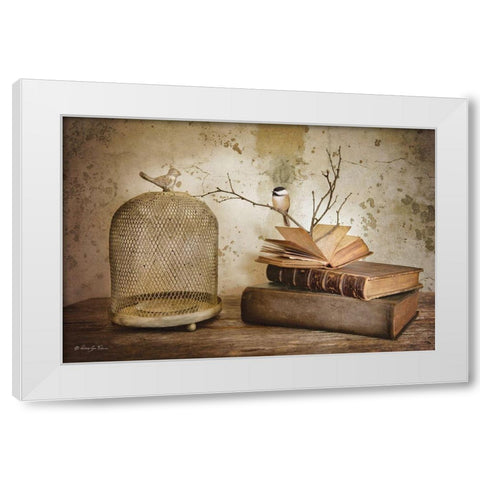 Bird Watching White Modern Wood Framed Art Print by Vieira, Robin-Lee