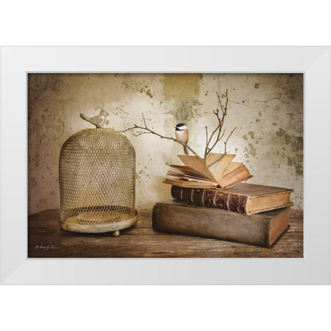 Bird Watching White Modern Wood Framed Art Print by Vieira, Robin-Lee