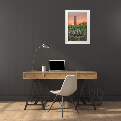 God Bless Farmers White Modern Wood Framed Art Print by Vieira, Robin-Lee