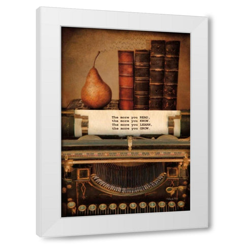 Read, Know, Learn, Grow White Modern Wood Framed Art Print by Vieira, Robin-Lee