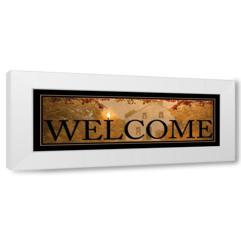 Welcome White Modern Wood Framed Art Print by Vieira, Robin-Lee