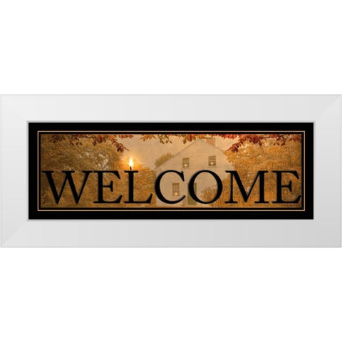 Welcome White Modern Wood Framed Art Print by Vieira, Robin-Lee