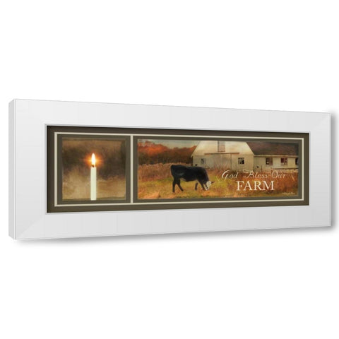 God Bless Our Farm White Modern Wood Framed Art Print by Vieira, Robin-Lee