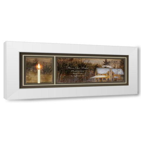 God Bless Our Home White Modern Wood Framed Art Print by Vieira, Robin-Lee