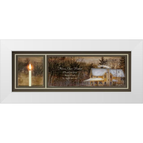 God Bless Our Home White Modern Wood Framed Art Print by Vieira, Robin-Lee