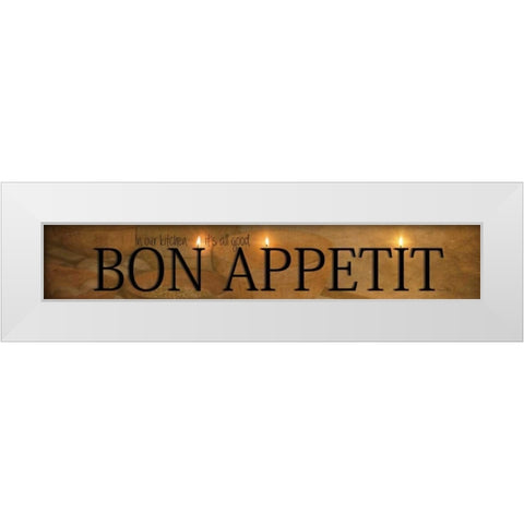 Bon Appetit White Modern Wood Framed Art Print by Vieira, Robin-Lee