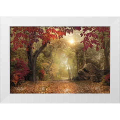 October Dreams White Modern Wood Framed Art Print by Vieira, Robin-Lee
