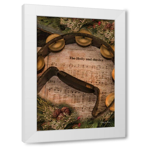 Holly and Ivy White Modern Wood Framed Art Print by Vieira, Robin-Lee