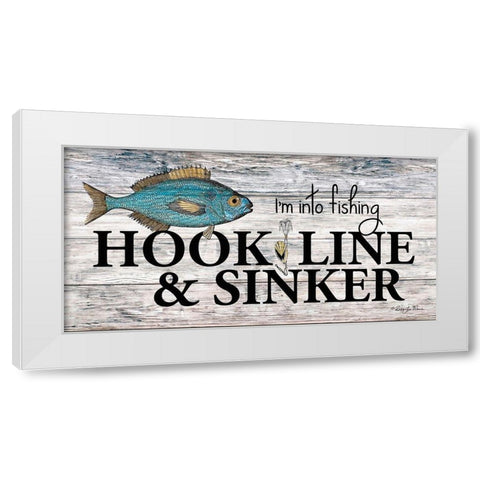 Hook, Line and Sinker White Modern Wood Framed Art Print by Vieira, Robin-Lee