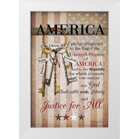 The Keys to Freedom White Modern Wood Framed Art Print by Vieira, Robin-Lee