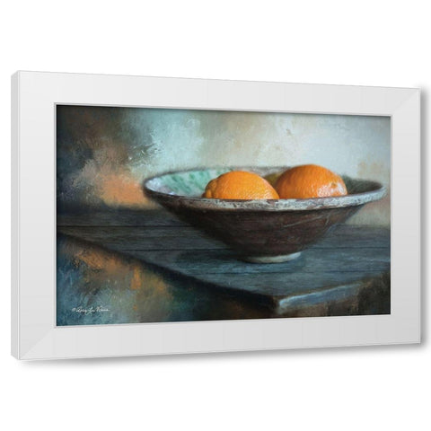 Orange Still Life White Modern Wood Framed Art Print by Vieira, Robin-Lee